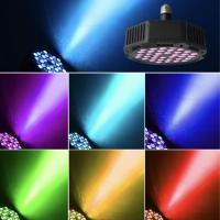 Bec RGB cu 18 sau 36 LED-uri, cu joc de lumini si telecomanda, pentru evenimente, club, disco, E27