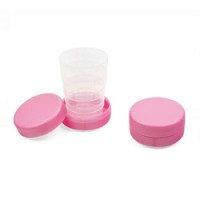 Set 6 x Pahar Pliabil din Plastic cu capac, 145ml