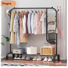 Organizator pentru haine negru mat premium, raft haine, suport pentru haine