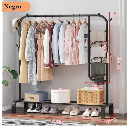 Organizator pentru haine negru mat premium, raft haine, suport pentru haine