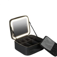 Geanta machiaj, Oglinda detasabila, LED, Impermeabil, Compartiment reglabil, 26 x 10, 8 x 23 cm