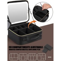 Geanta machiaj, Oglinda detasabila, LED, Impermeabil, Compartiment reglabil, 26 x 10, 8 x 23 cm