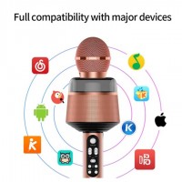 Microfon 5 In 1, Difuzor Cu Functie De Lumina LED Recorder, Karaoke