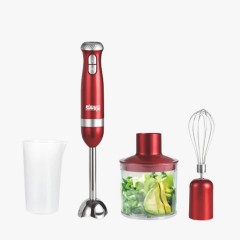 Set Blender de mana 4 in 1, Lama din Otel inoxidabil, Capac anti-stropire, 12 Viteze, Functie Turbo,