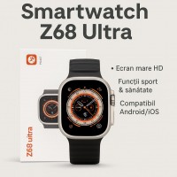 Smartwatch Z68 Ultra – Ecran HD, 100+ Exerciții, Monitorizare Cardiacă, Somn, Compatibil iOS/Android