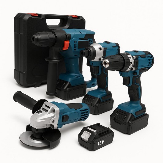 Trusă Scule Electrice 4 în 1 cu Acumulatori – AH-0700