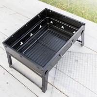 Grătar portabil pliabil pentru utilizare cu cărbune