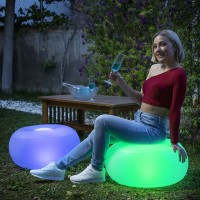 Scaun Gonflabil cu LED Multicolor și Telecomandă