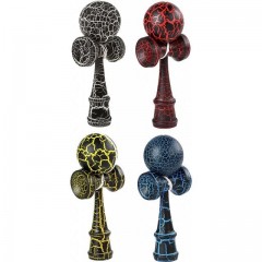 Kendama Profesionala, din lemn, design artistic cu finisaj fulger, 18 cm, diverse culori