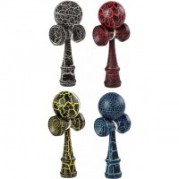 Kendama Profesionala, din lemn, design artistic cu finisaj fulger, 18 cm, diverse culori