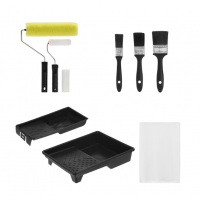 Set Ustensile Zugravit, 10 Piese, Tavite Diverse Dimensiuni, Trafalete Si Pensule, Folie Acoperitoar Set Ustensile Zugravit, 10 Piese, Tavite Diverse Dimensiuni, Trafalete Si Pensule, Folie Acoperitoar