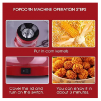 Aparat pentru facut popcorn, cu aer cald, pentru gatit fara ulei si grasimi, bol de servire deatasab Aparat pentru facut popcorn, cu aer cald, pentru gatit fara ulei si grasimi, bol de servire deatasab
