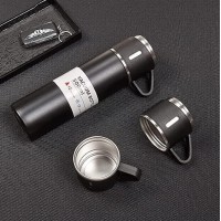 Set 4 piese: Termos 500 ml + 3 cesti, otel inoxidabil