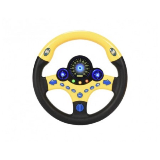 Volan interactiv de jucarie, rotativ 360 grade,cu lumini si sunete