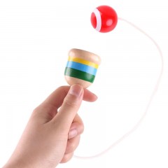 Kendama Mini din Lemn 9.5cm, cu Bila pe Sfoara