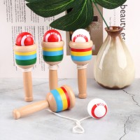 Kendama Mini din Lemn 9.5cm, cu Bila pe Sfoara