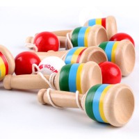 Kendama Mini din Lemn 9.5cm, cu Bila pe Sfoara