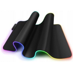 Mousepad pentru gaming iluminat – Negru XL, 7 culori, RGB
