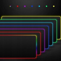 Mousepad pentru gaming iluminat – Negru XL, 7 culori, RGB