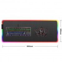 Mousepad pentru gaming iluminat – Negru XL, 7 culori, RGB