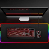 Mousepad pentru gaming iluminat – Negru XL, 7 culori, RGB