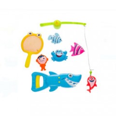 Set Jucarii Magnetice de pescuit, 7 piese, Cleste model Rechin