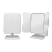 Oglinda Cosmetica cu LED pentru make-up zoom 2X 3X, lumina reglabila, buton touch, USB, alb
