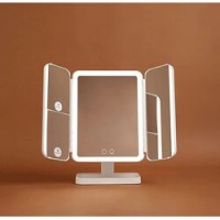 Oglinda Cosmetica cu LED pentru make-up zoom 2X 3X, lumina reglabila, buton touch, USB, alb