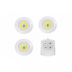 Set 3 lampi LED 3W COB cu telecomanda