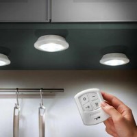 Set 3 lampi LED 3W COB cu telecomanda