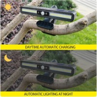Lampa LED Solara, rezistenta la apa, Senzor de Miscare, prindere cu clip sau in perete