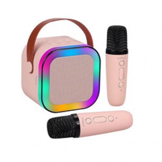 Set 2 Microfoane Karaoke cu boxa portabila K12