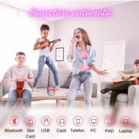 Set 2 Microfoane Karaoke cu boxa portabila K12
