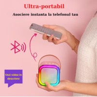 Set 2 Microfoane Karaoke cu boxa portabila K12