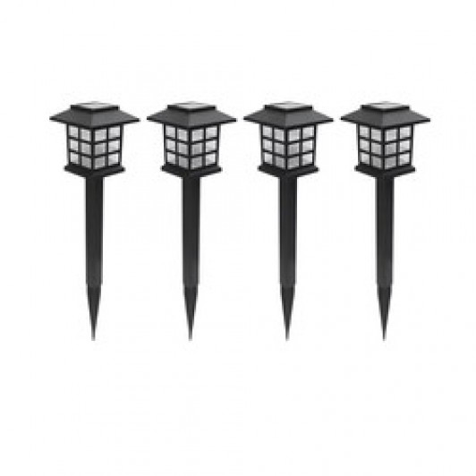 Set 4 lampi solare de exterior pentru gradina NEXTLY, cu tarus, tip felinar, decorative