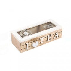 Cutie de Lemn cu 3 Compartimente pentru Ceai 24x10x7cm
