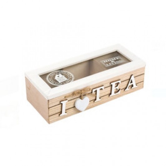 Cutie de Lemn cu 3 Compartimente pentru Ceai 24x10x7cm