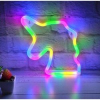 Lampa LED Neon Unicorn Multicolor cu USB 22x22cm