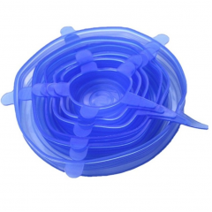 Set 6 capace elastice silicon pentru acoperirea oalelor și castroanelor