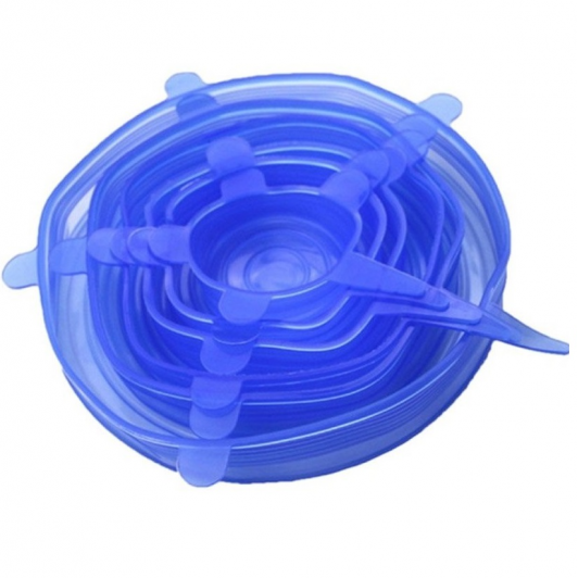 Set 6 capace elastice silicon pentru acoperirea oalelor și castroanelor