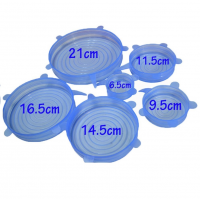Set 6 capace elastice silicon pentru acoperirea oalelor și castroanelor