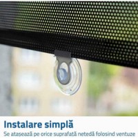 Parasolar rulabil 58 x 125 cm, casa sau auto, prindere cu ventuze