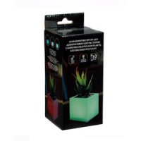 Ghiveci Decorativ cu LED Multicolor  și  Planta 7.5×7.5x19cm
