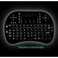 Mini tastatura wireless, cu touchpad, iluminata LED pentru PC, Laptop, Tableta, Xbox, Smart TV, Play