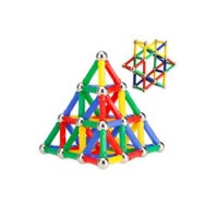Joc creativ pentru copii, cu 63 de piese magnetice, din metal si plastic, multicolor