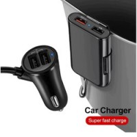 Incarcator Auto, 4 Porturi USB, Fast Charge