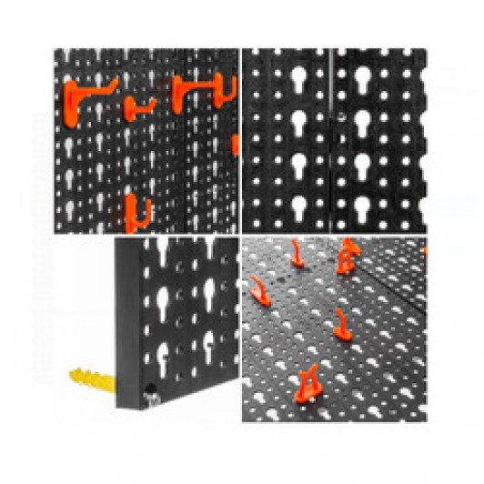 Suport organizator de perete pentru scule si unelte, 48.4 x 29.8 x 1.3 cm, 2 placi