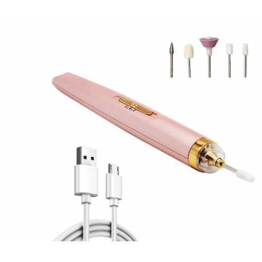 Freza portabila pentru unghii, manichiura si pedichiura, 5 capete , USB