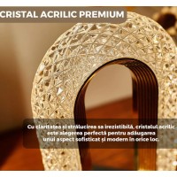 Lampa ambientala Luxury Tactila Cristal LED, 3 moduri de iluminare