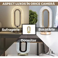Lampa ambientala Luxury Tactila Cristal LED, 3 moduri de iluminare